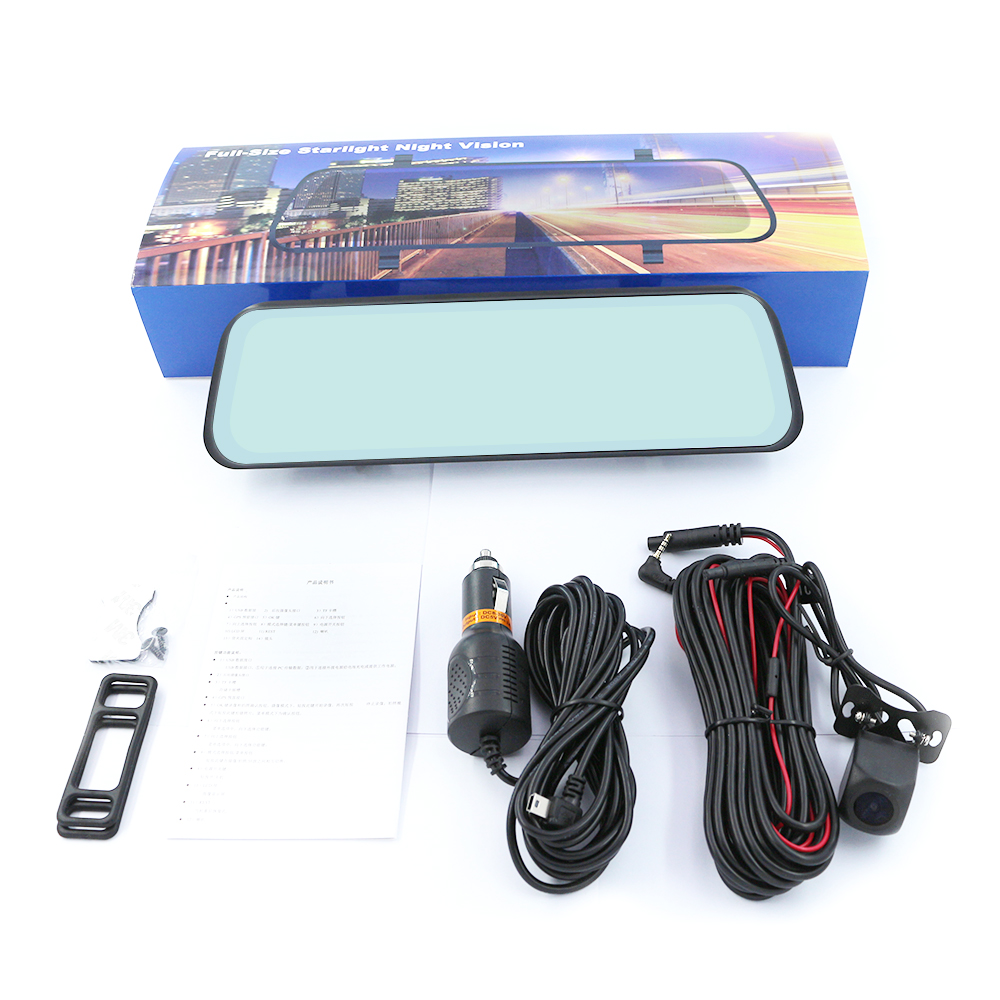2K Full HD Cruise Camera New Generation Rearview Mirror Touch Screen Dual Screen Display-10-inch Screen Full Camera Front + Rear Camera, 170-degree Super Wide Angle-Super Clear Recording Support Reversing Driving Recorder 12-month Warranty