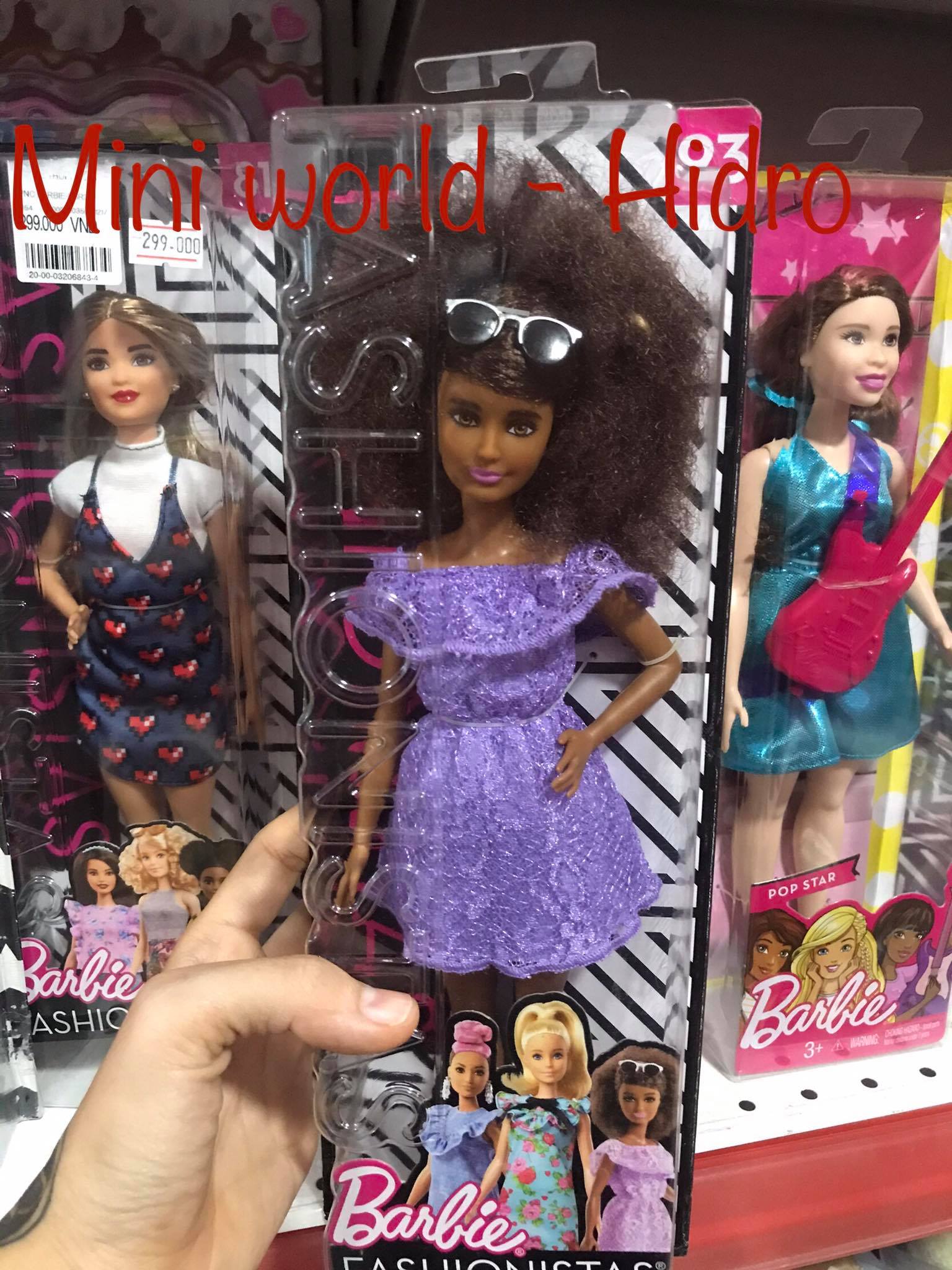 Búp bê Barbie fashionistas da nâu đen tóc xù chính hãng #93