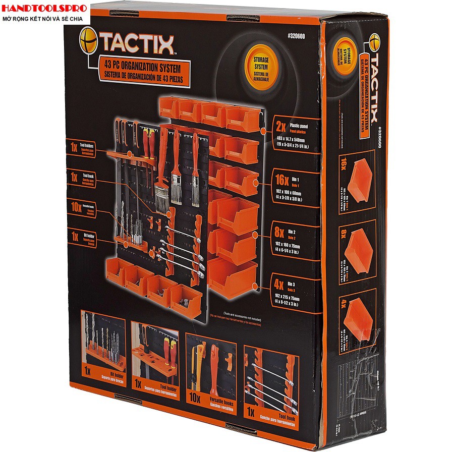 BẢNG CÔNG CỤ TREO TƯỜNG ( 43 MÓN ) TACTIX 320600