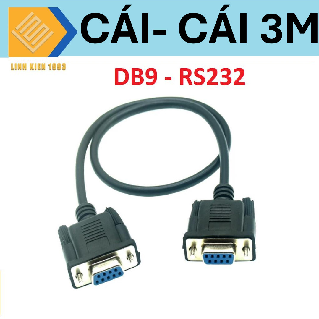 Cáp nối tiếp rs232 db9 cái-cái chiều dài 3 mét