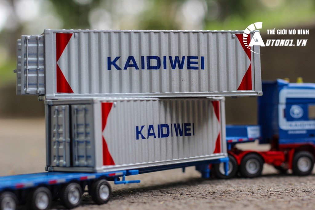 MÔ HÌNH XE CONTAINER HẠNG NẶNG XANH 1:50 KAIDIWEI 6625