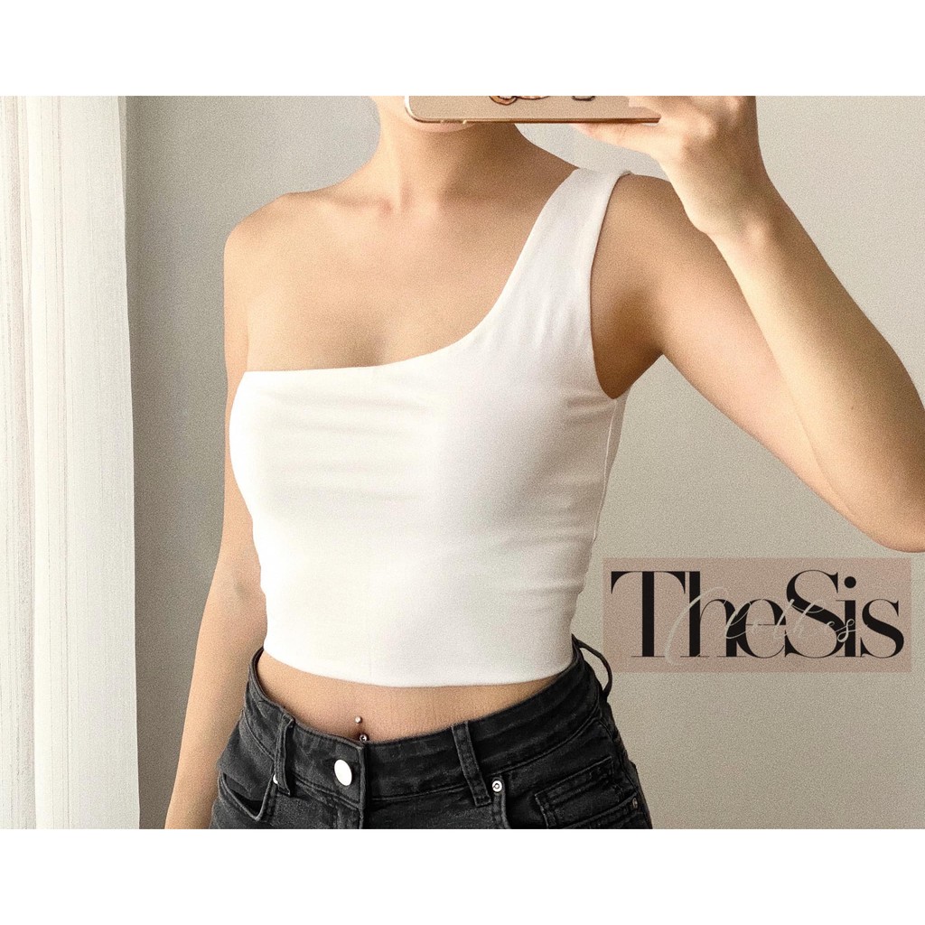 Áo Lệch Vai - áo cotton croptop THESIS