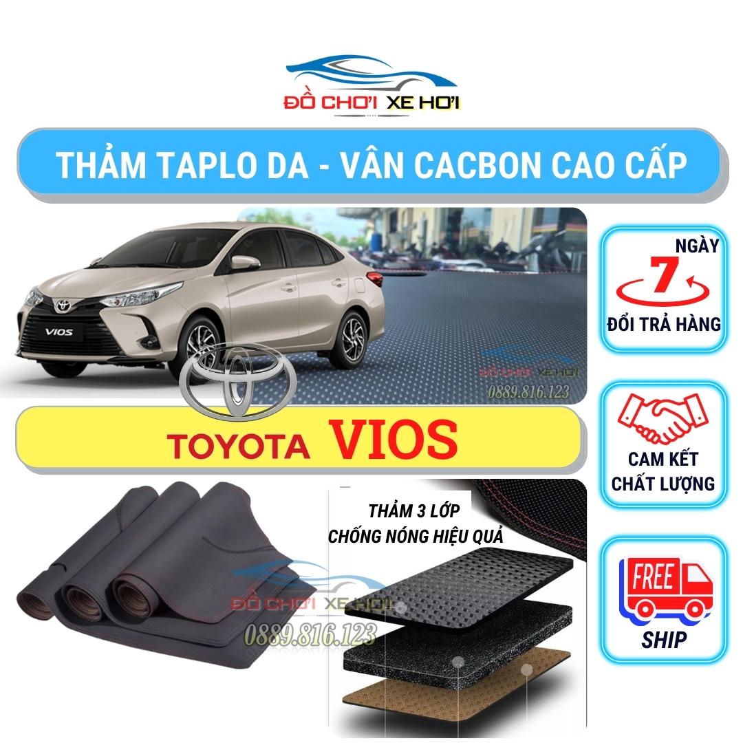Thảm taplo VIOS đời 2019 Da Pu vân Cacbon cao cấp