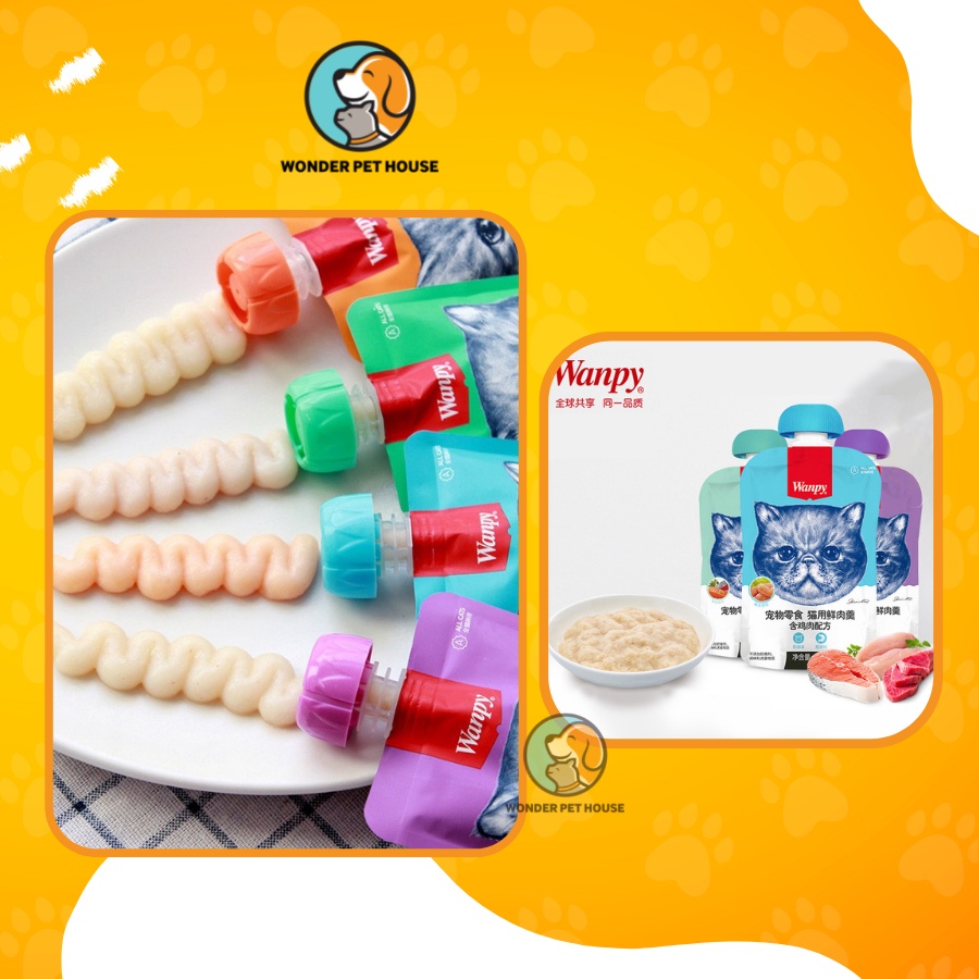 Súp thưởng Wanpy cho mèo tuýp có nắp vặn 90g