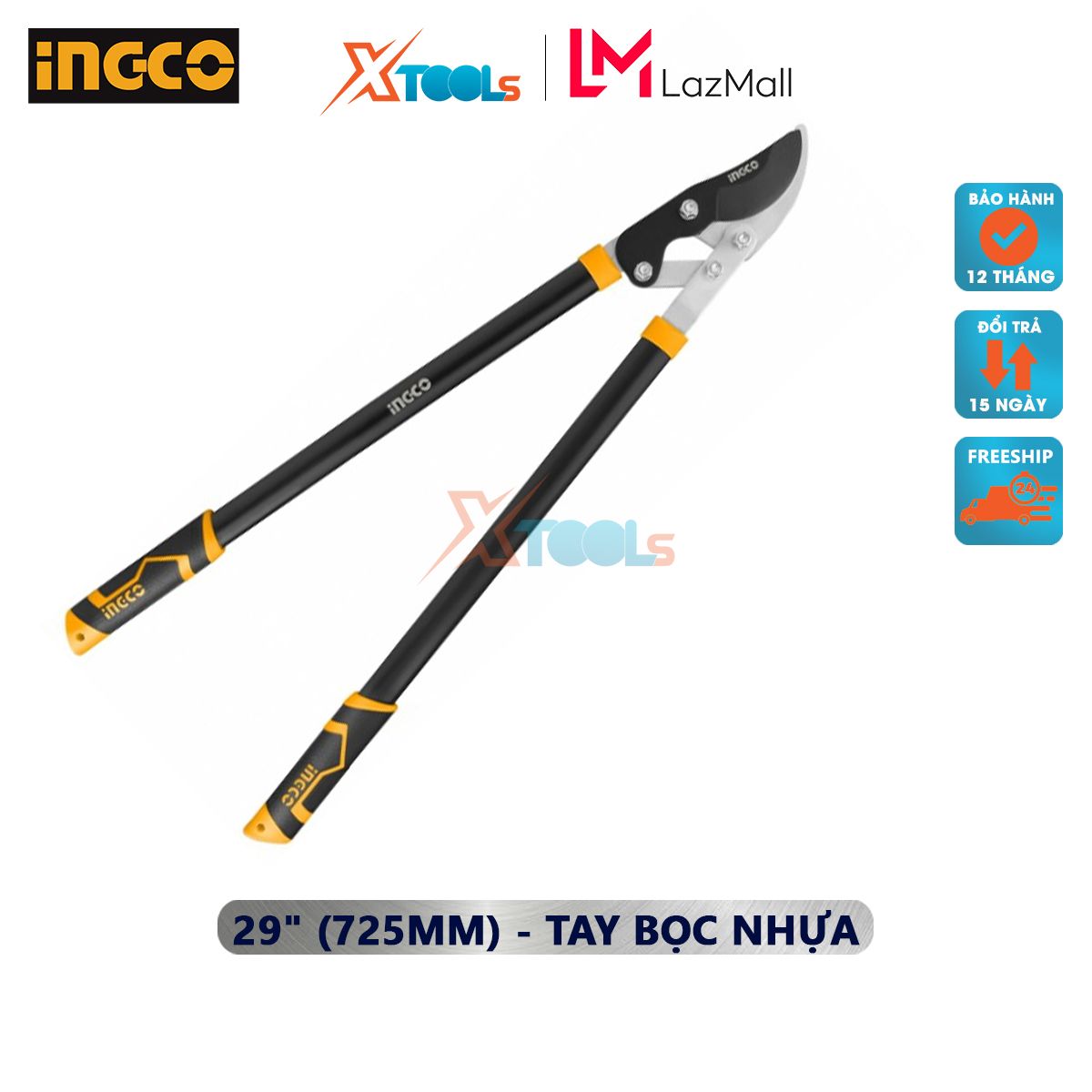 Kéo cắt tỉa cây cảnh INGCO HLT7101 Kéo cắt cành trên cao chiều dài 29inch/725mm lưỡi hợp kim thép, tay cầm chống trơn trượt