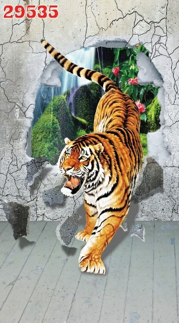 Tranh 3D con Hổ dán tường