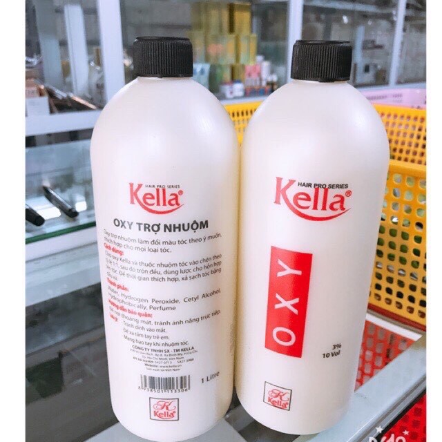 Trợ nhuộm Kella chính hãng 1000ml, oxy nhuộm tóc Kella 9%