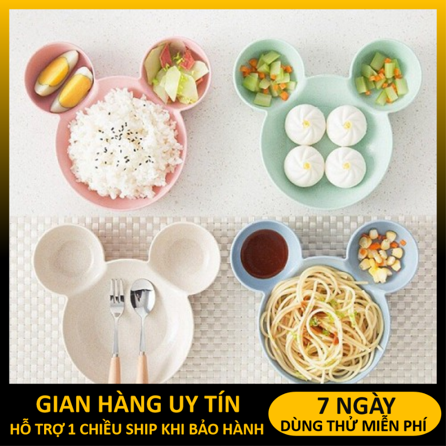 (Sale) Bát Ăn Dặm Lúa Mạch Hình Chuột Mickey Cho Bé