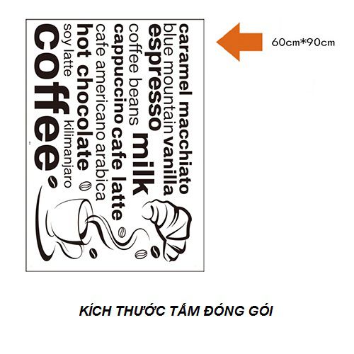 [HCM]Decal dán tường Amyshop- tiếng anh Coffee DKN025