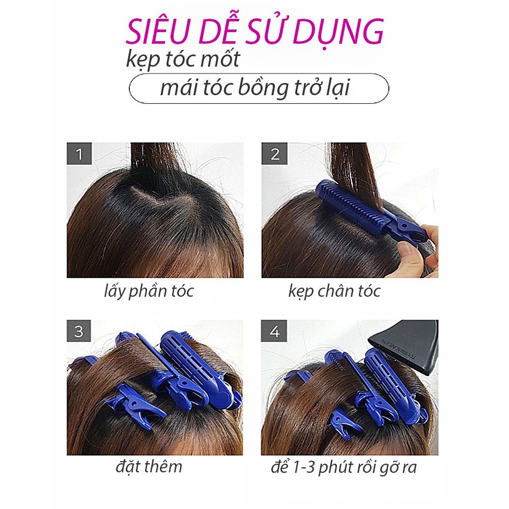 Sét 2 Kẹp Uốn Phồng Chân Tóc Hàn Quốc, Kẹp Phồng Chân Tóc