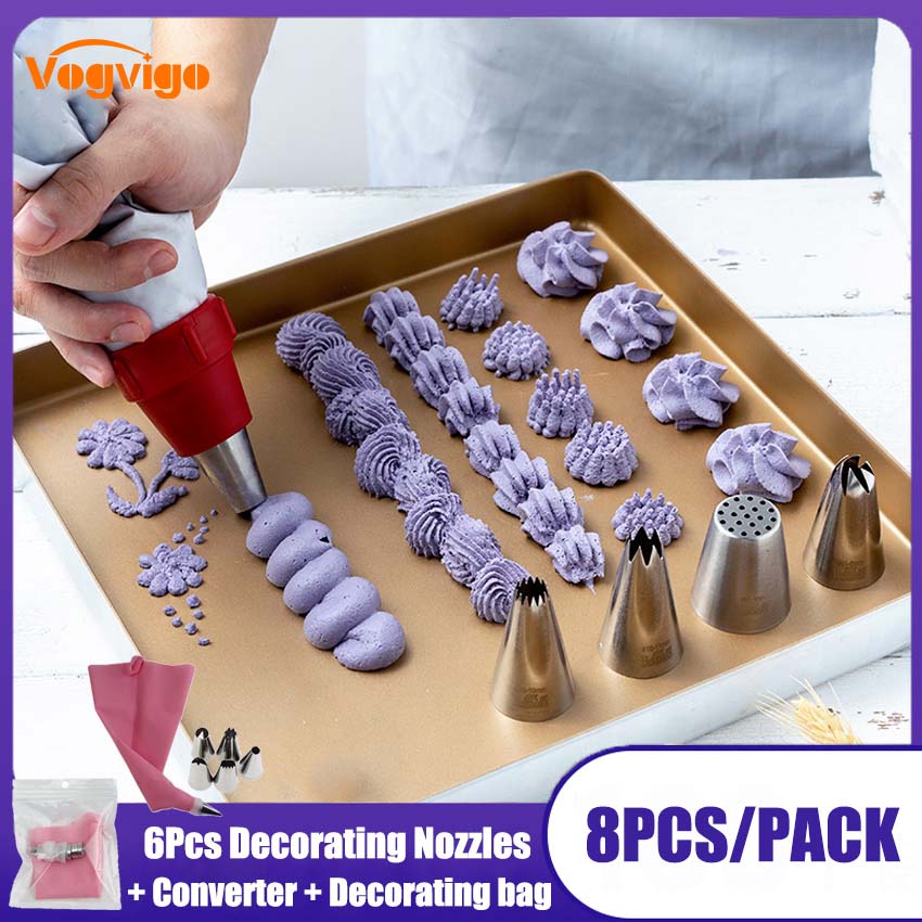 8/14/26/50pcs Pink Silicone Pastry Bags Tips 48 Icing Piping Nozzles + Cream Reusable Pastry Bags Cake Decorating Tools Pastry Nozzles