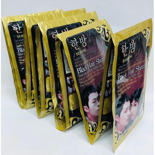 Gói Dầu Gội Nhuộm Đen Tóc Black Hair Shampoo Hàn Quốc - không mùi hôi không bám da đầu và không gây hại cho da