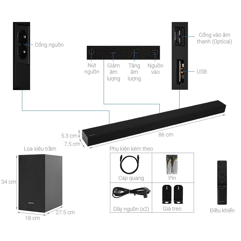 Loa thanh Samsung HW-T420 150W 2020