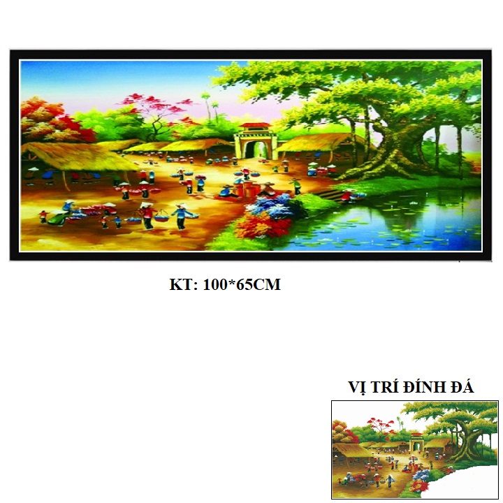 Tranh đính đá 5D - Phong Cảnh Làng Quê - Tranh đá Venus VS175 (TRANH CHƯA ĐÍNH CHƯA KHUNG)