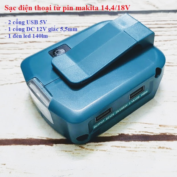 Sv sạc điện thoại từ pin makita 14v/18v thay thế adp05