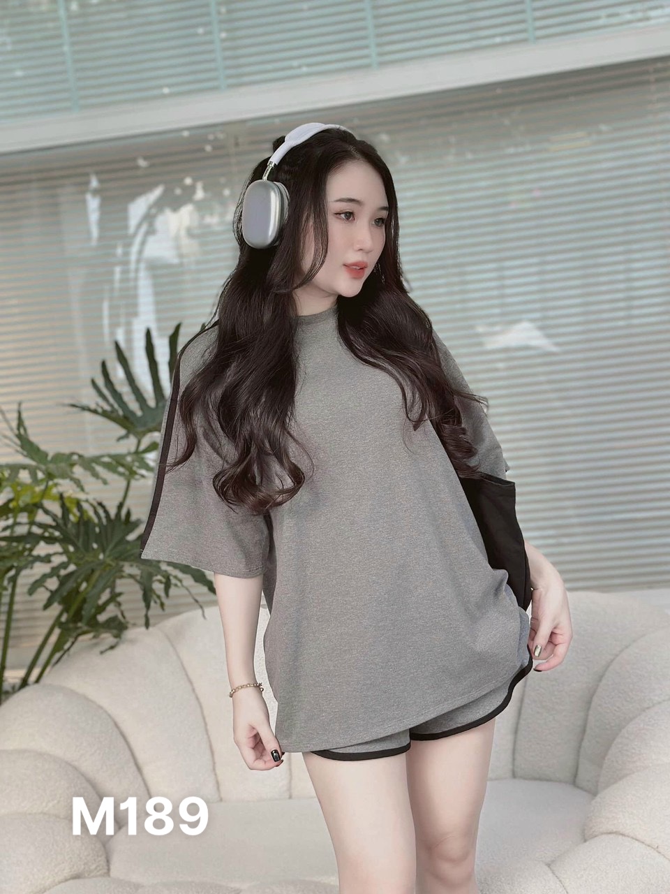 Set bộ thun viền short M189