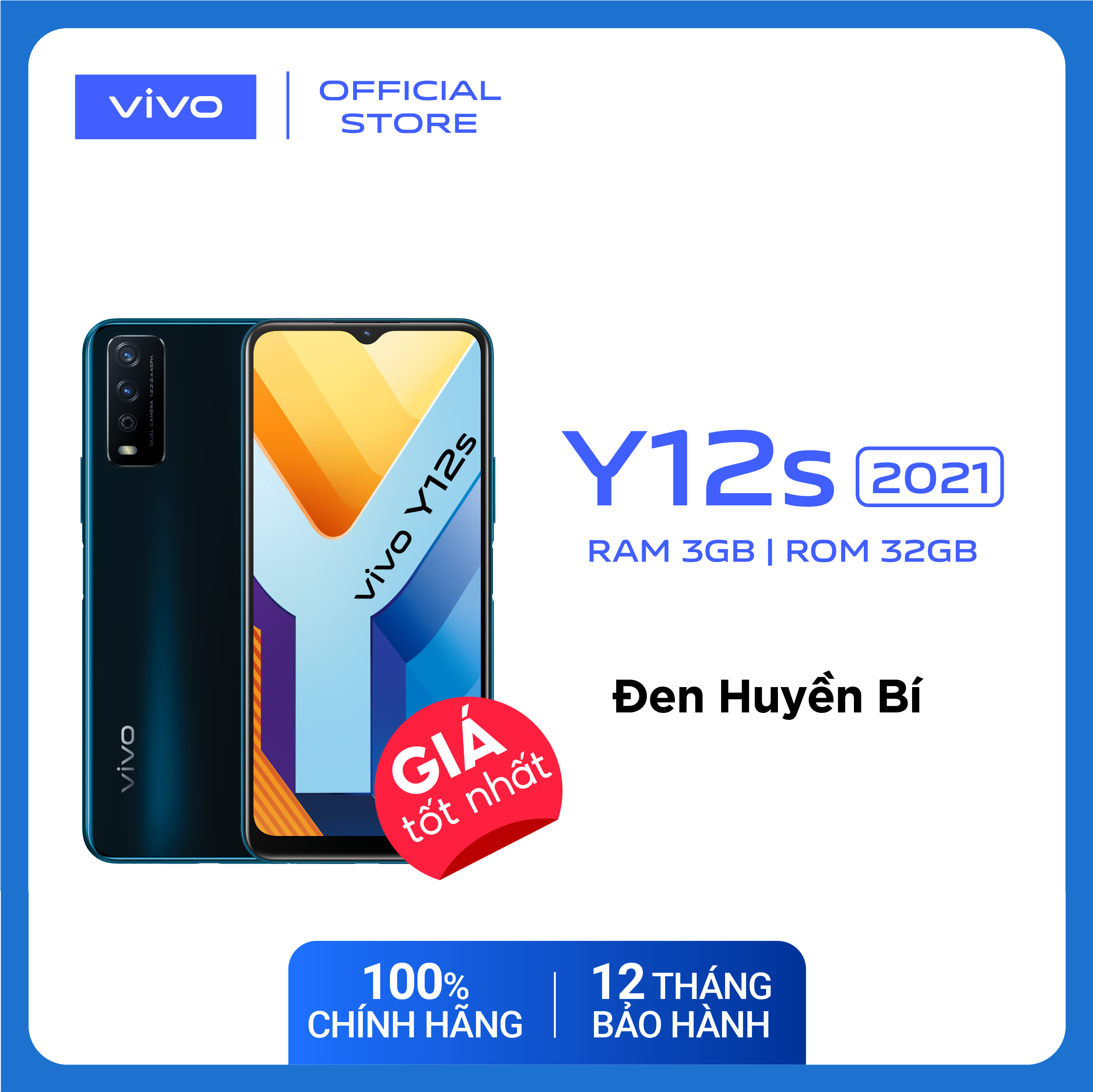 Điện thoại Vivo Y12s 2021 (3GB/32GB) – Hàng chính hãng – Bảo hành 12 tháng – Freeship