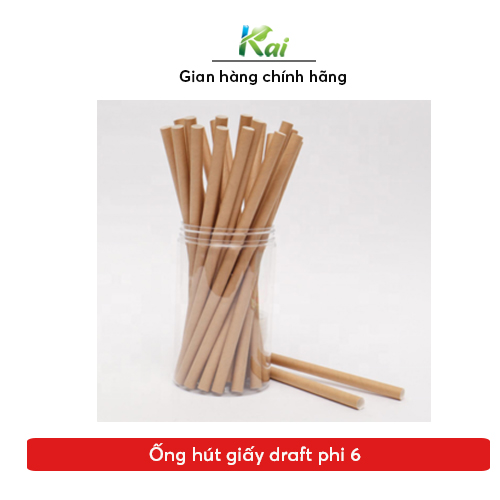 Ống Hút Giấy Kraft Nâu ĐỦ SIZE phi 6mm, phi 8mm, phi 10mm hoặc phi 12mm (loại dùng để hút trân châu đen)
