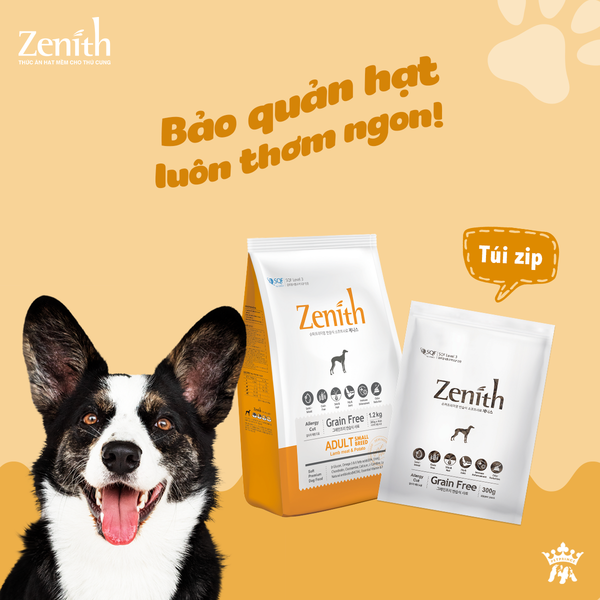 Thức ăn cho chó nhỏ dạng hạt mềm Zenith Small breed 1.2kg