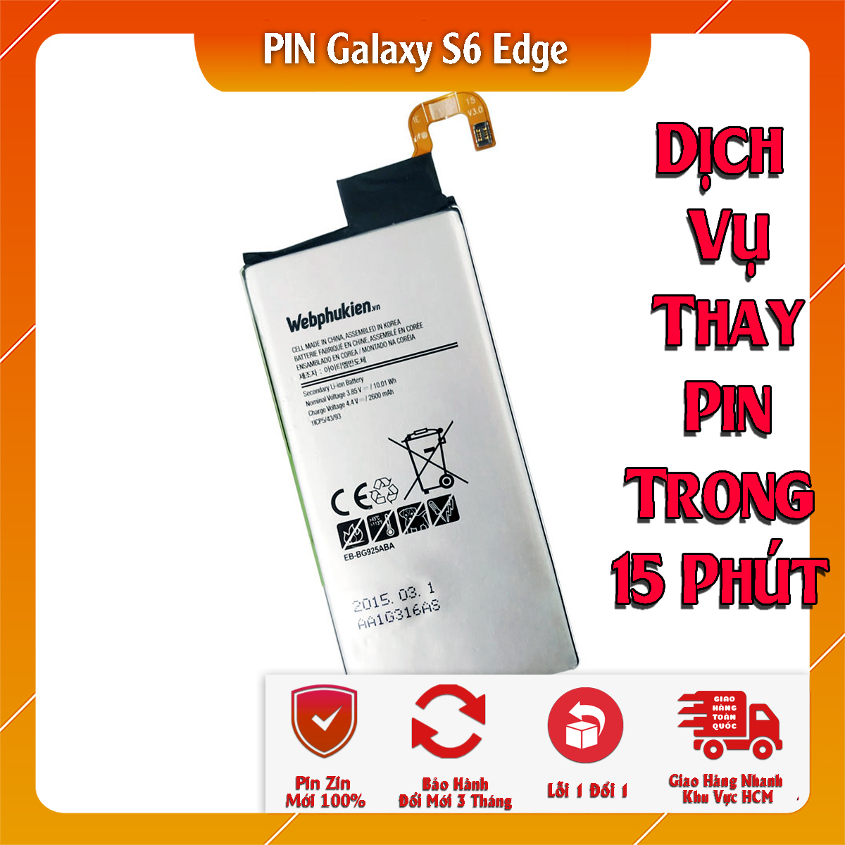 Pin scud cho samsung galaxy a8 2015, samsung galaxy s8, samsung galaxy s8 plus, samsung galaxy s9 plus, samsung galaxy s10, samsung galaxy s10 plus, samsung galaxy note 9, samsung galaxy note 10, samsung galaxy s6, samsung galaxy s6 active, s6 edge