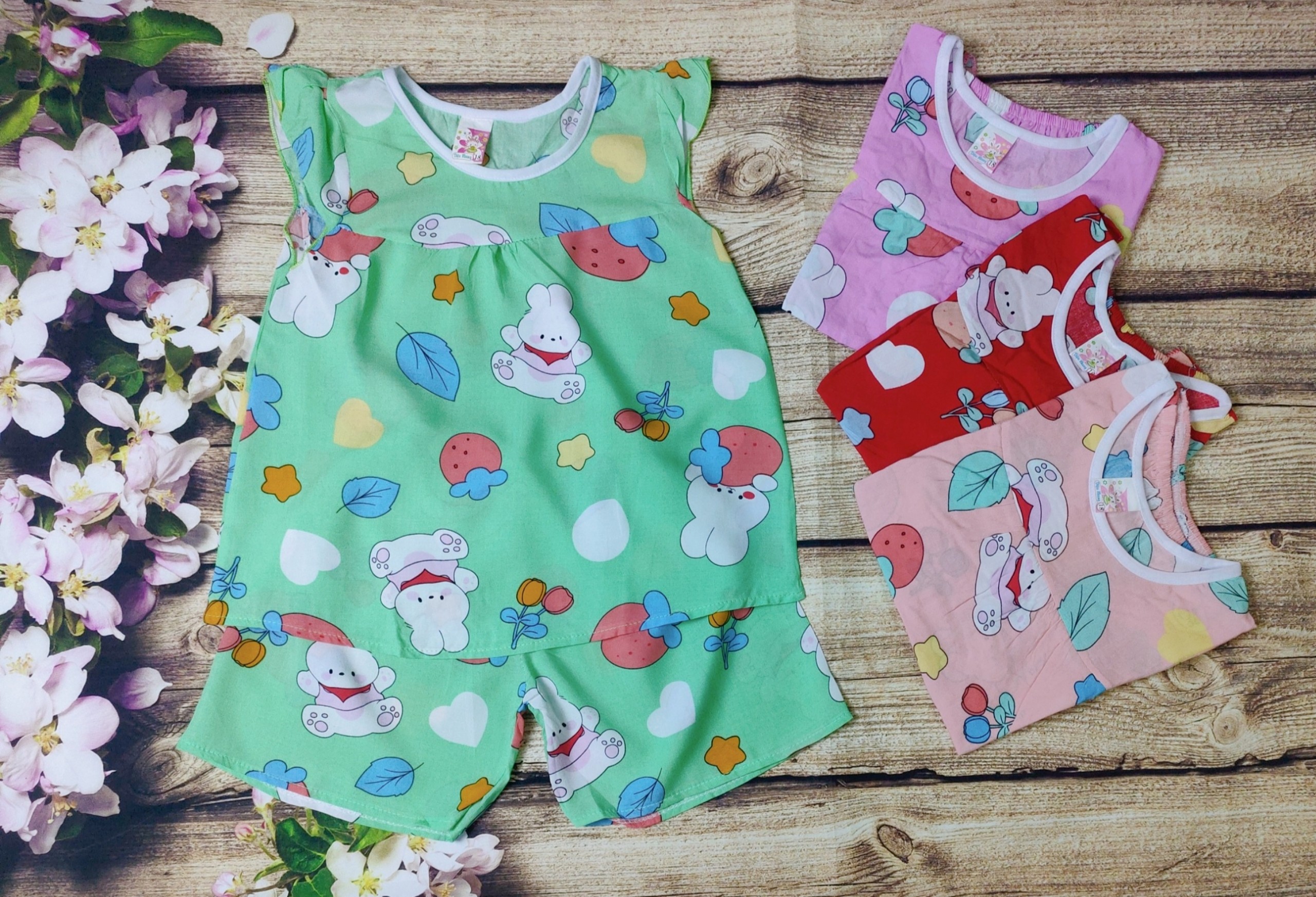 Đồ bộ tole cho bé gái từ 14-18kg (giao màu ngẫu nhiên)