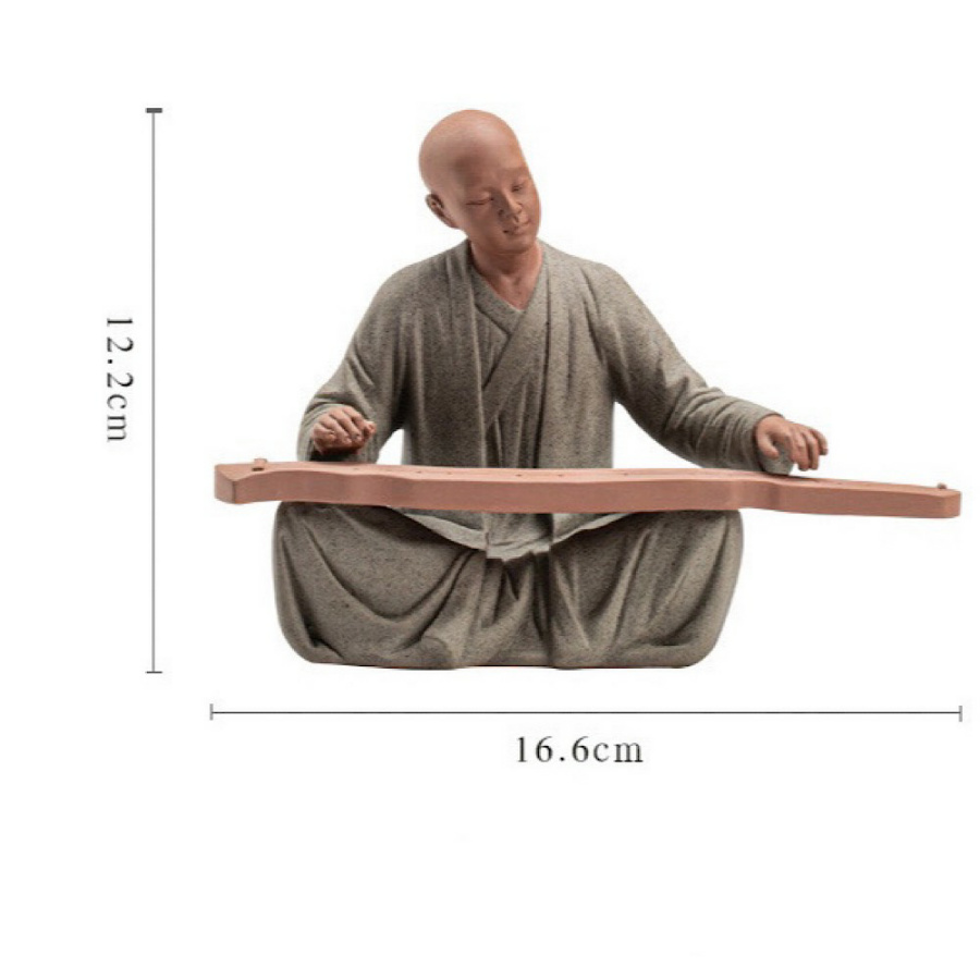 [HCM]TƯỢNG THIỀN SƯ  NHÀ SƯ NGỒI ĐÁNH ĐÀN GỐM TỬ SA