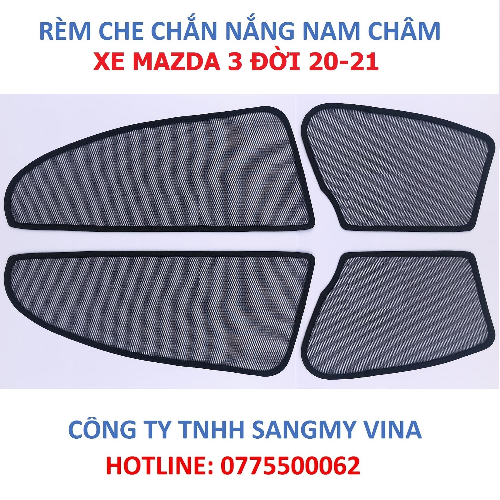 rèm che chắn nắng nam châm xe mazda 3 đời 2020-2022