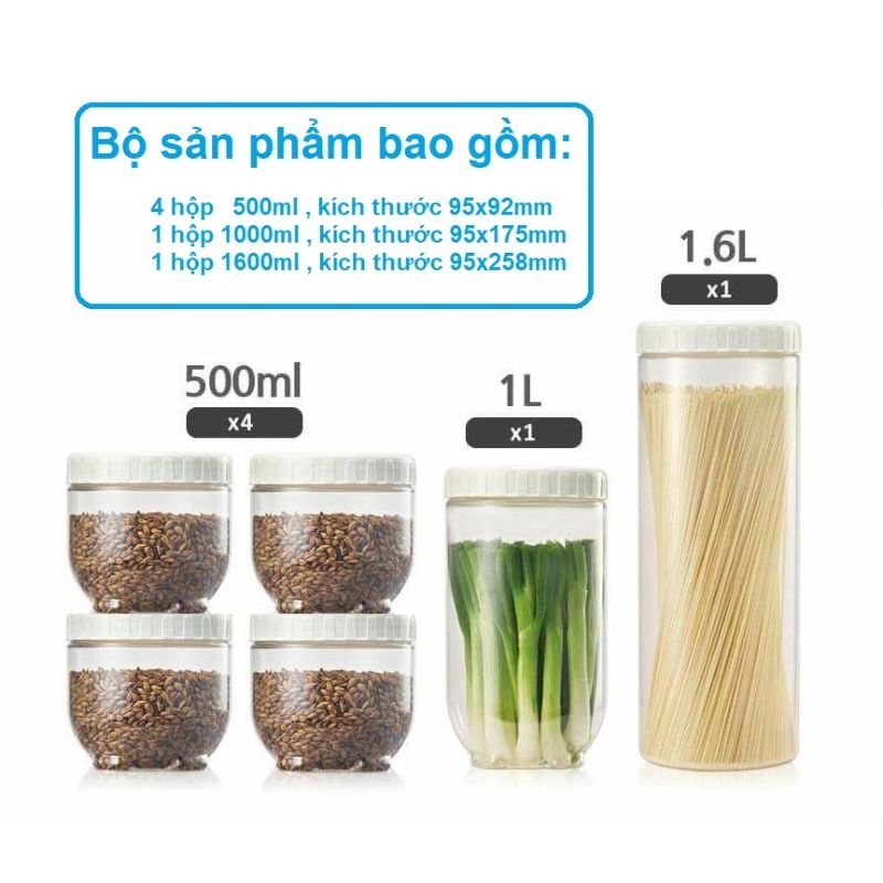 [HCM]Bộ 6 Hộp Bảo Quản Lock&Lock Interlock INL303S010