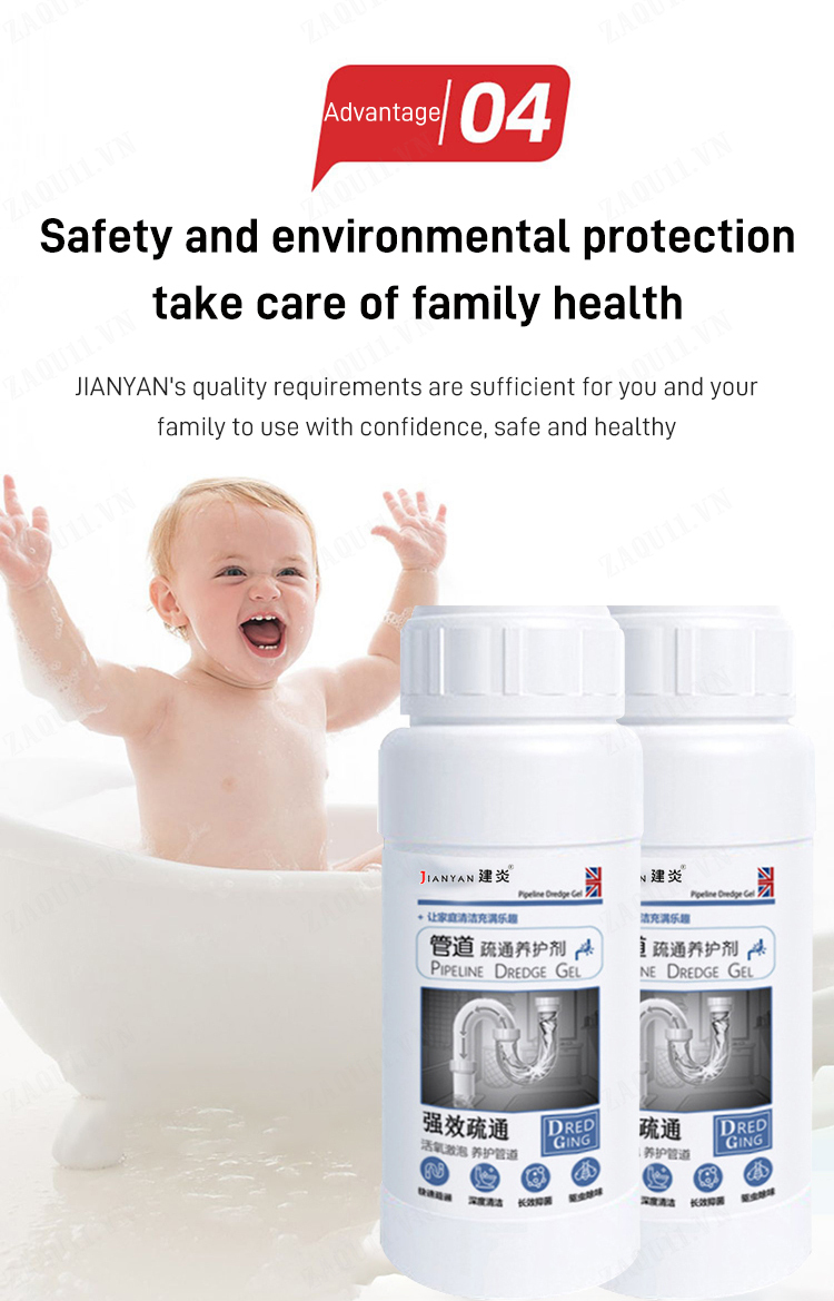 zaqu11 Effective Pipe Unblocker for Sinks and Toilets