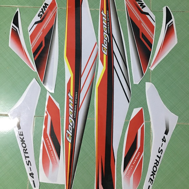 Tem elegant trắng đỏ