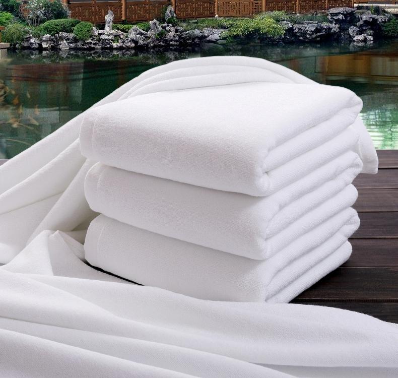 Khăn Trắng 100% Cotton Người Lớn Tăng Dày Nam Nữ Sauna Khách Sạn Chữ Thêu Khách Sạn Thẩm Mỹ Viện Ngâm Chân Khăn Màu Trắng