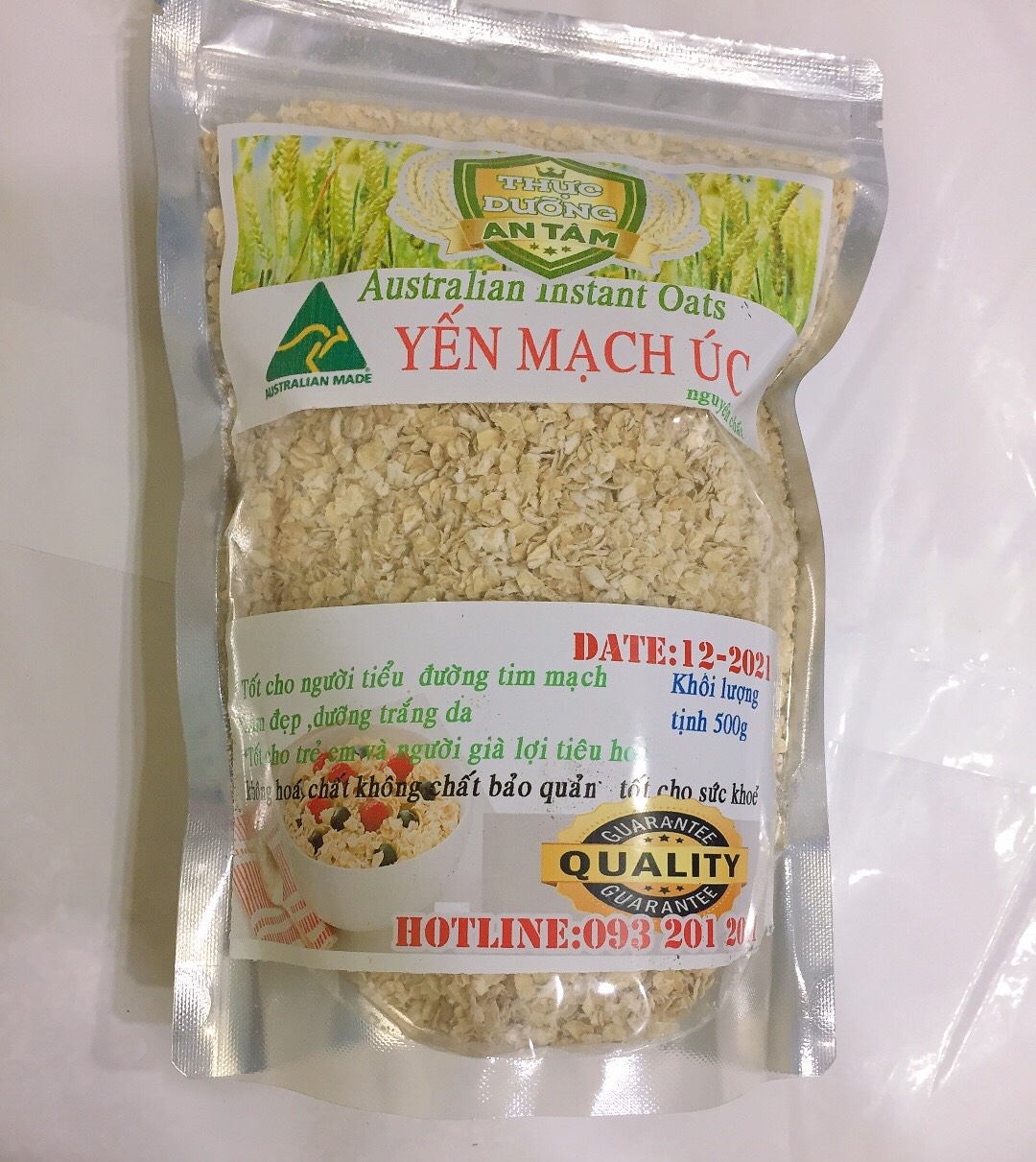 [HCM]10 YẾN MẠCH ÚC cán nhuyễn 500G+tặng gói yến mạch usa