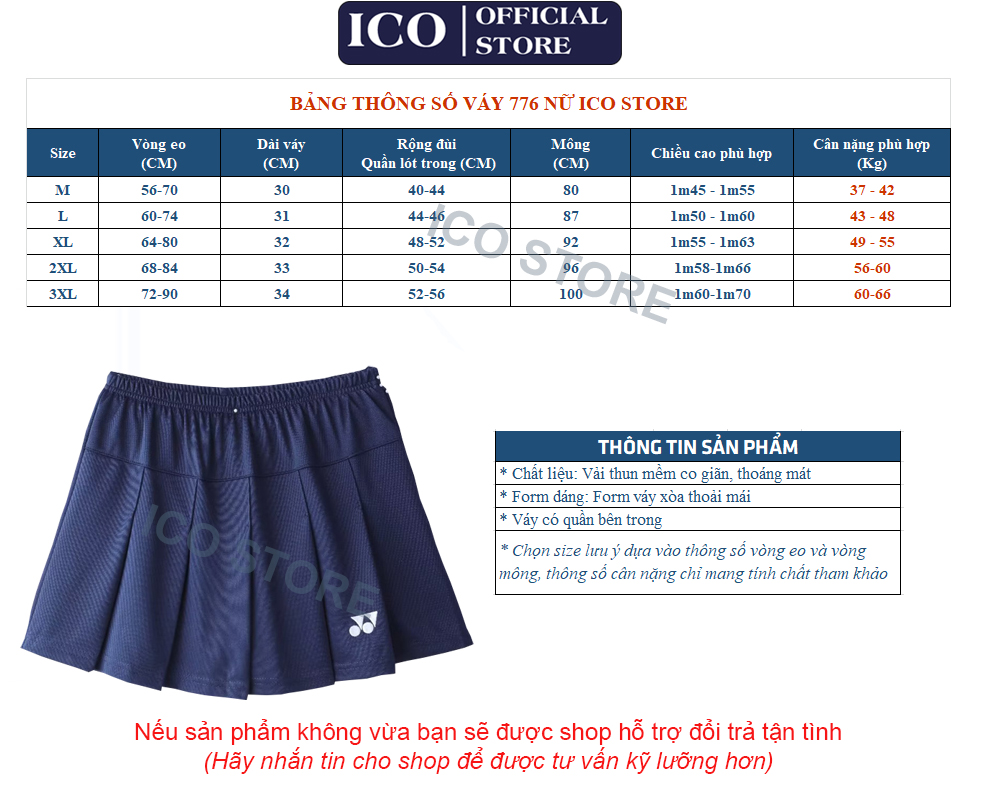Váy cầu lông nữ 776, váy thể thao nữ 776