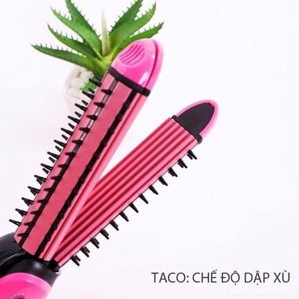 Máy duỗi tóc, máy bấm tóc, máy uốn xù tạo kiểu tóc 3 chức năng: duỗi, uốn, bấm tạo kiểu tóc - 3 chức năng trong 1