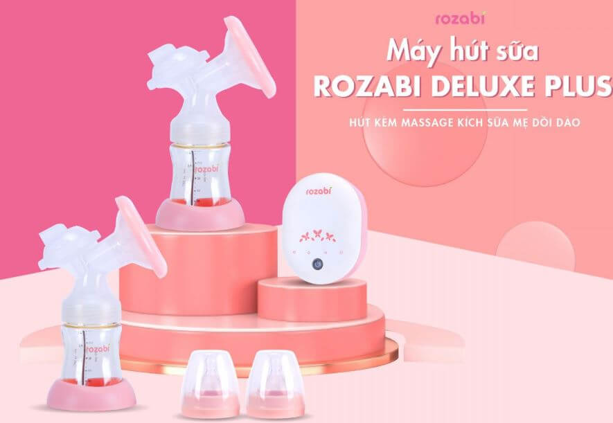 Máy hút sữa Rozabi Deluxe điện đôi có pin sạc