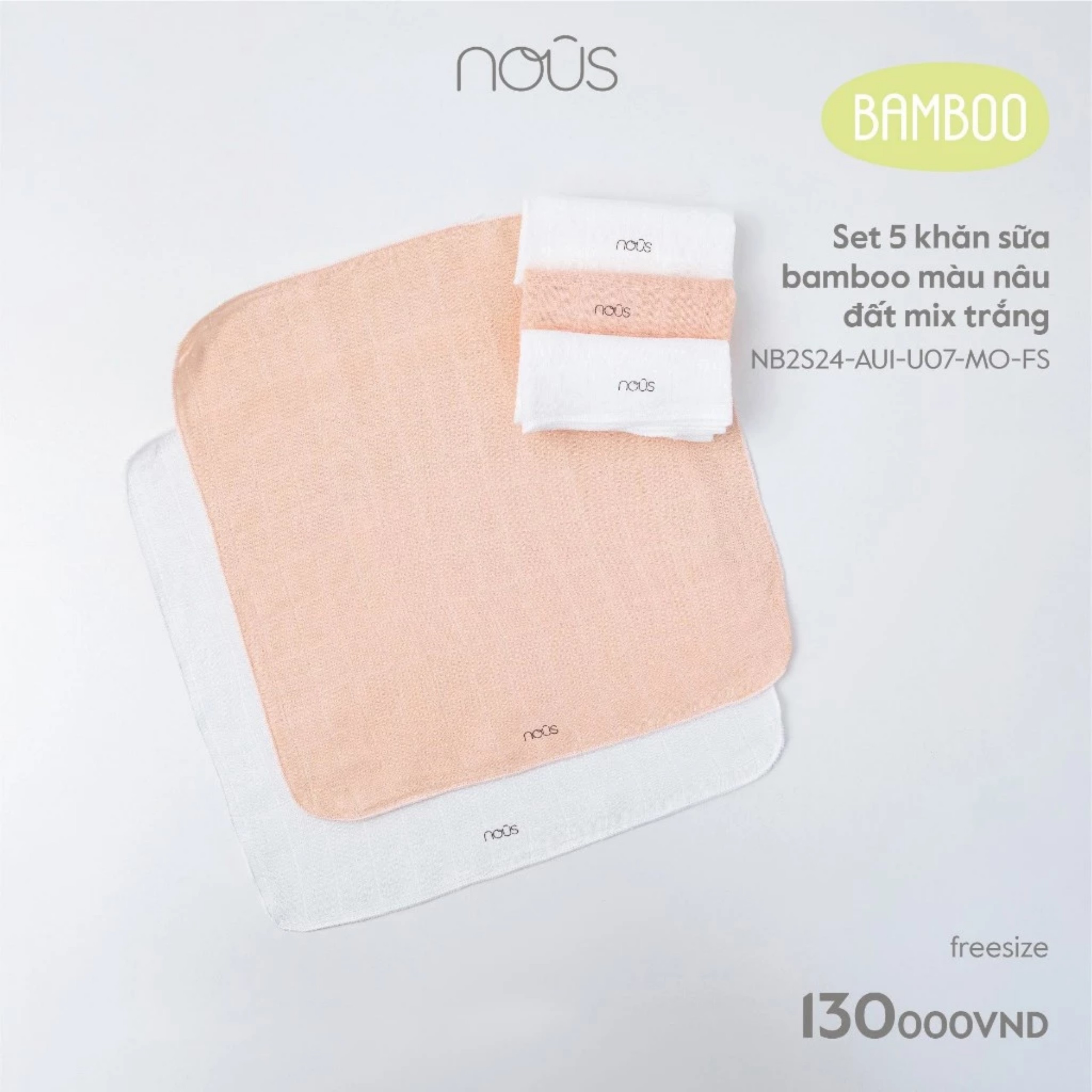 Khăn sữa nous bamboo siêu mềm cho bé