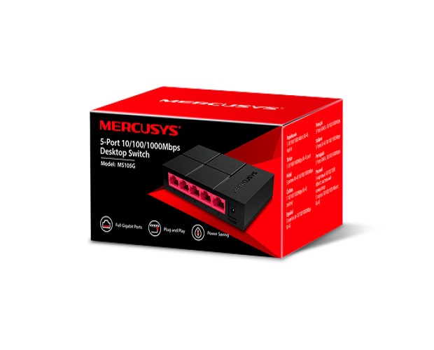 Bộ Chia Mạng Mercusys MS105G - Hàng Chính Hãng