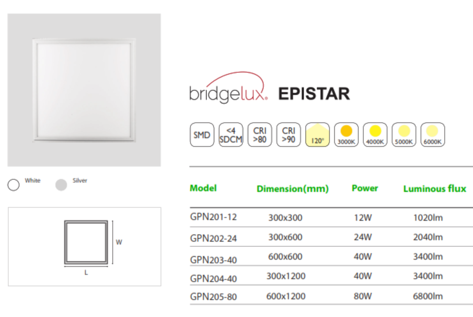 LED PANEL 600x600 - 40W GON LIGHT GPN203A40