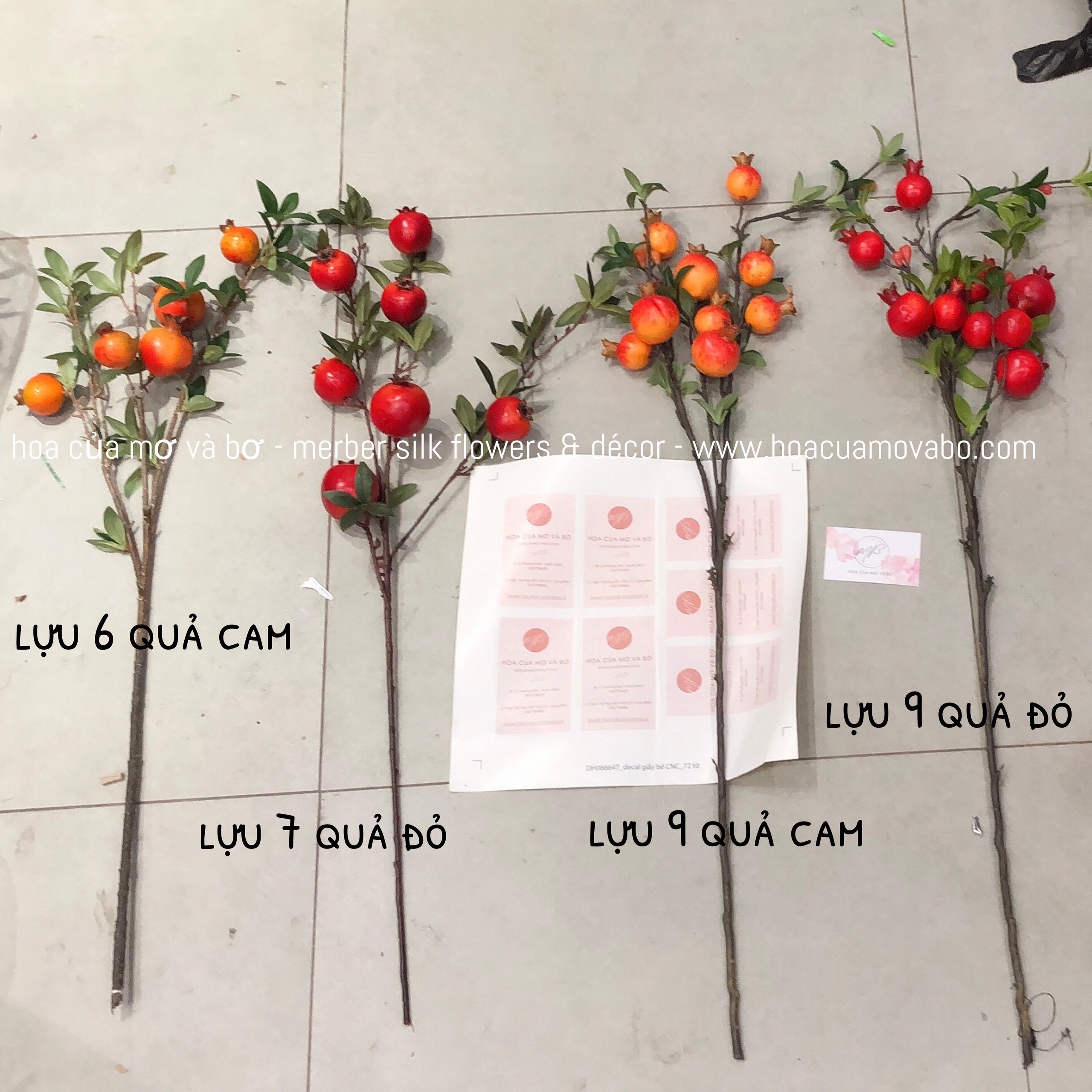 Cành lựu giả trang trí (ảnh chụp thật)