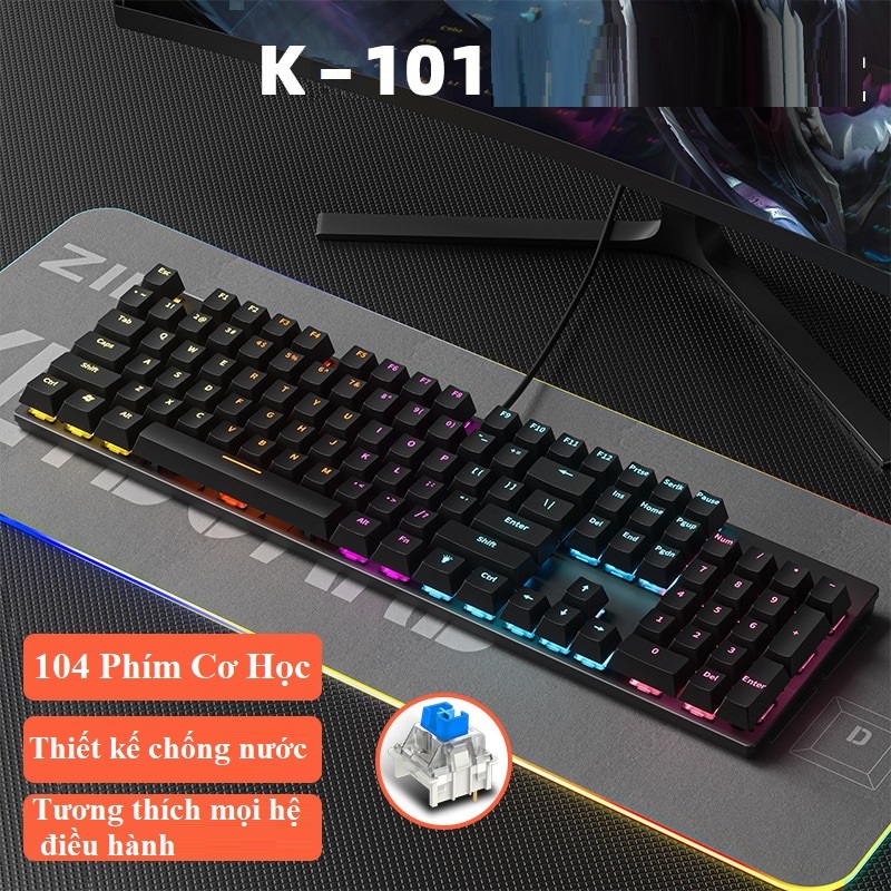 Bàn phím cơ Gaming A800 - Black - LED RBG (RED Led Blue/ Brown/ Red switch)