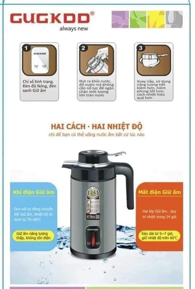 ẤM SIÊU TỐC KIÊM PHÍCH GIỮ NHIỆT CUCKOO 3 LÍT