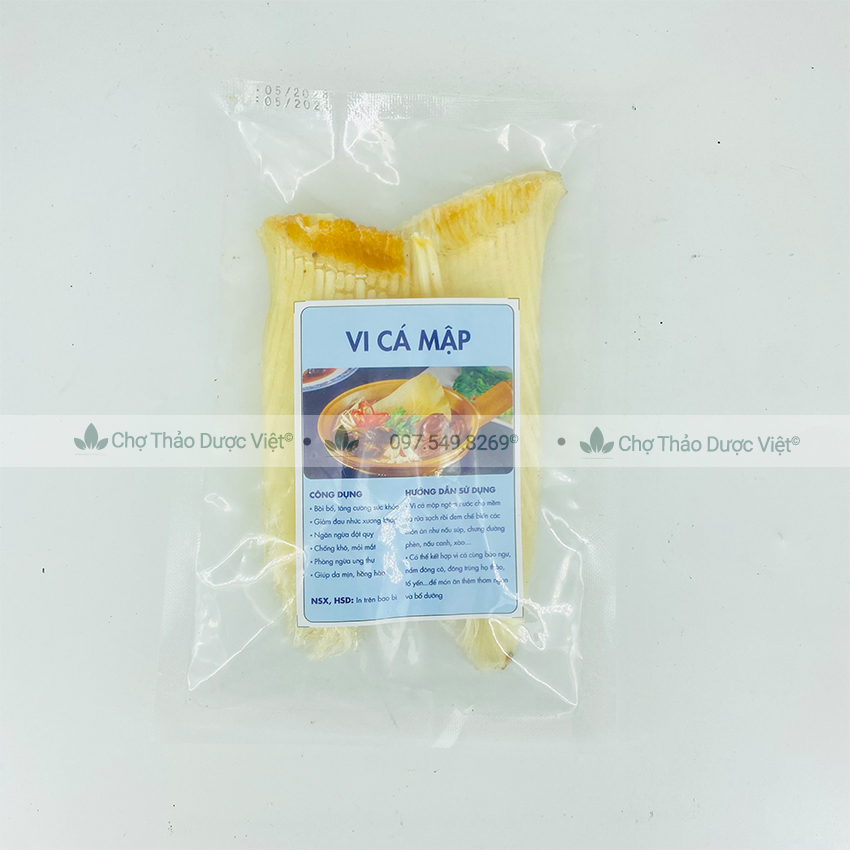 Vi cá mập khô cao cấp 100g (Dạng miếng, nấu súp bào ngư, hầm canh bồi bổ sức khỏe) - Chợ thảo dược việt