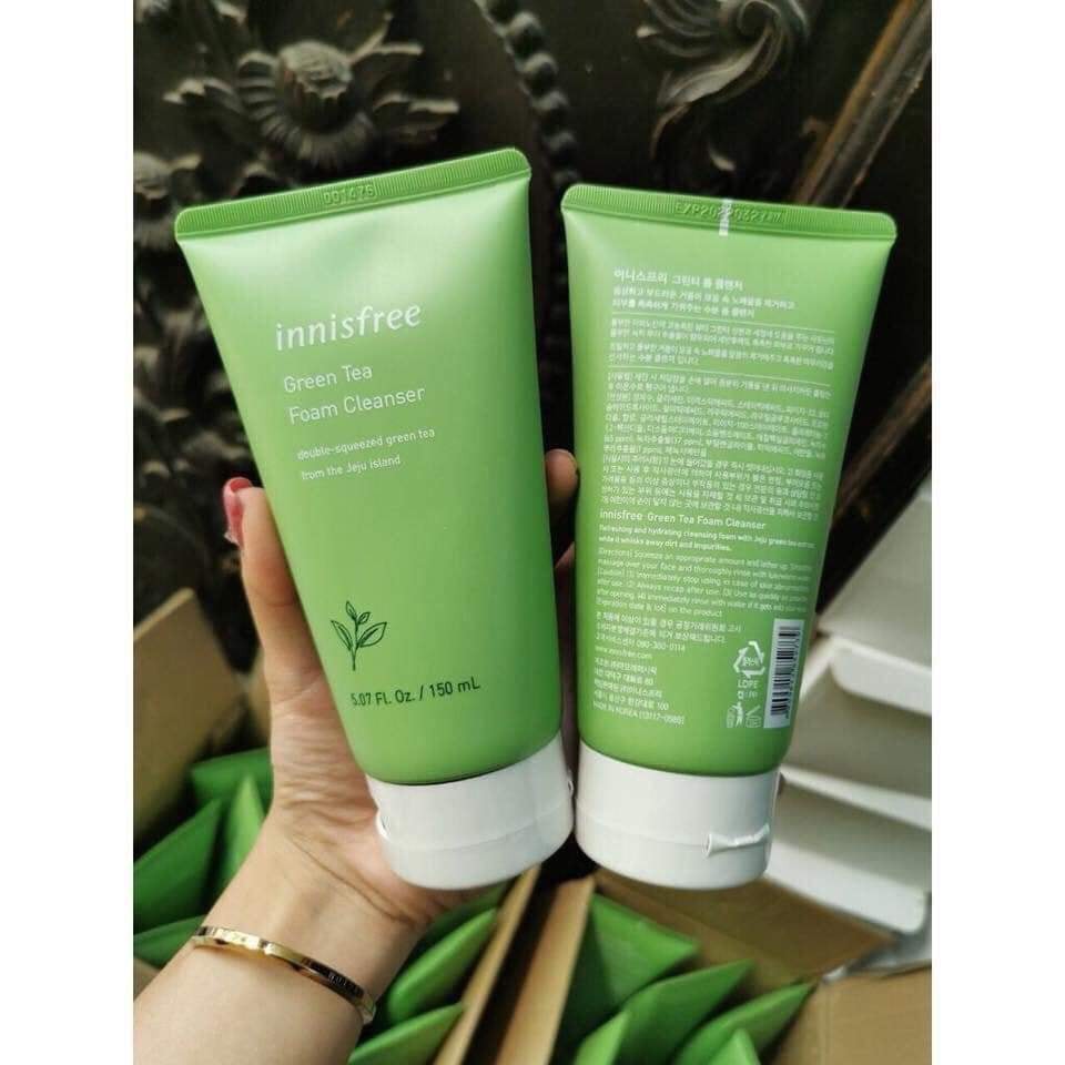 Sửa Rửa Mặt Trà Xanh Innisfree Mẩu Mới 150ml Sạch Nhờn, Ngừa Mụn