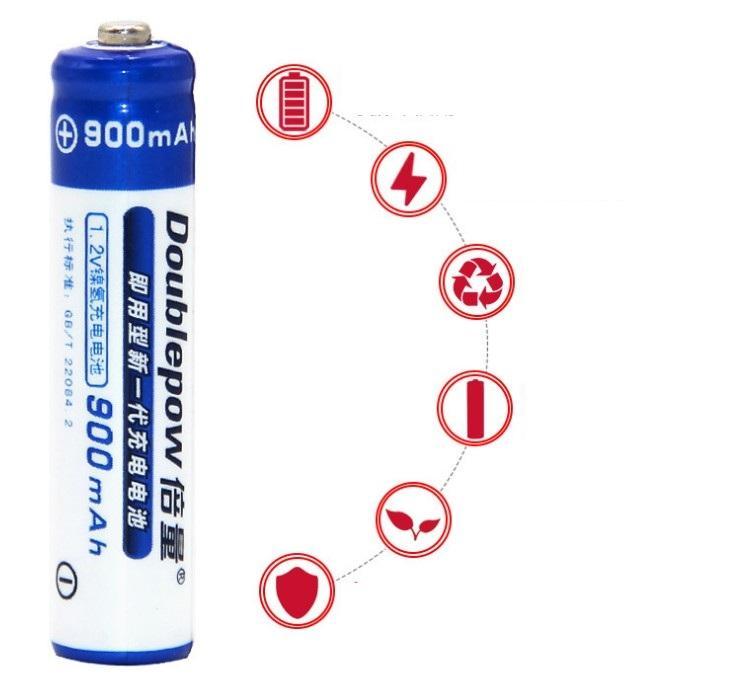 Bộ 4 viên pin đũa sạc AAA 900mAh  Doublepow