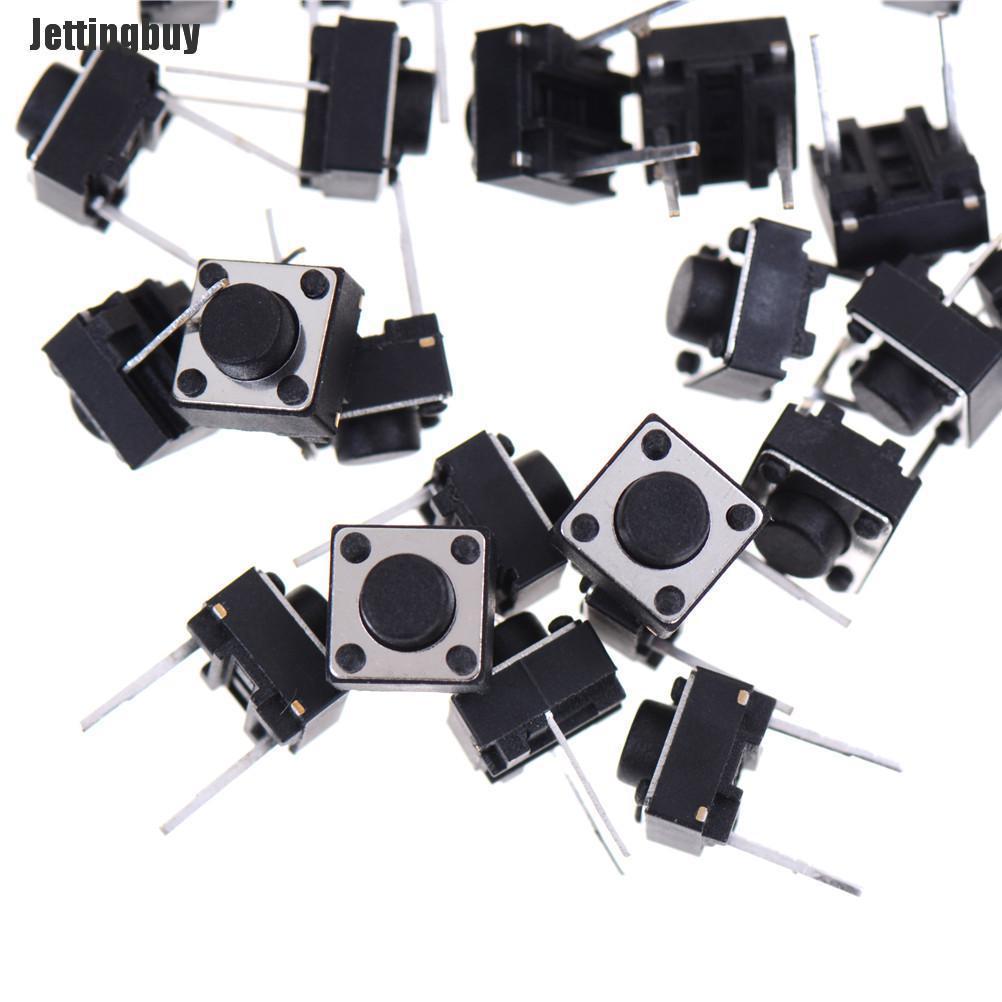 Jettingbuy 100pcs 2pins Tactile Push Button Switch Tact Switch 6X6X5mm Momentary
