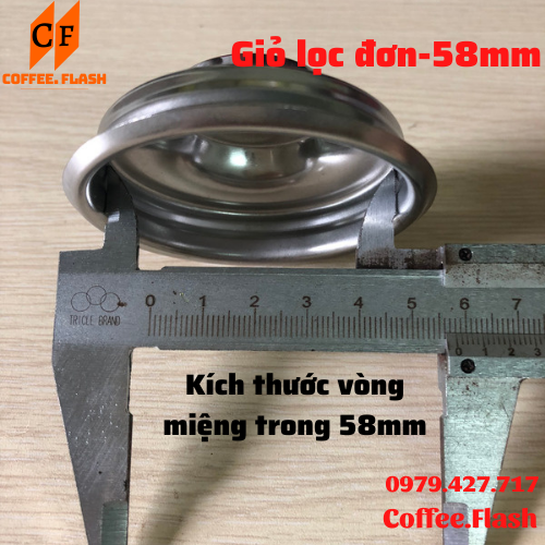 Giỏ Lọc (Filter Basket)  Đơn Đôi 58mm- Chén lọc đơn đôi cho tay pha máy cà phê.