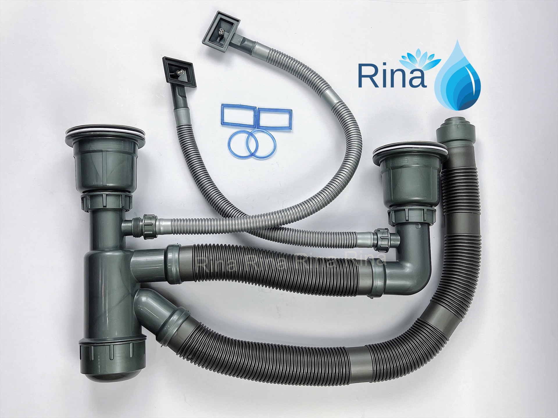 Bộ xả chậu rửa phi 110mm cao cấp dây to 50mm thoát cực nhanh, xả chậu đúc, xả rửa chén đôi inox304 loại cao cấp dây to - xi phông xả chậu đúc 110mm