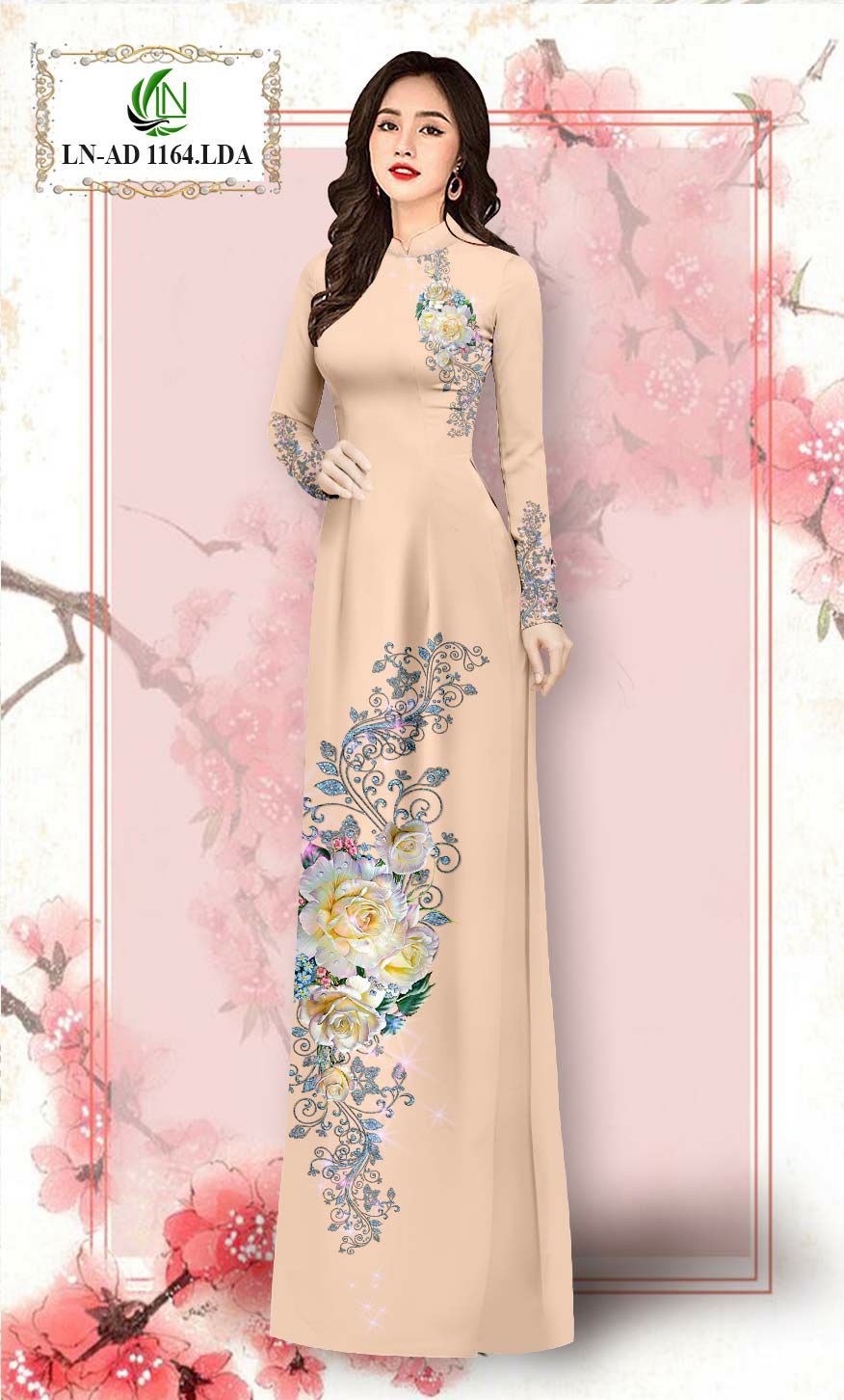 [HCM]BỘ VẢI ÁO DÀI 3D /VẢI CHƯA MAY
