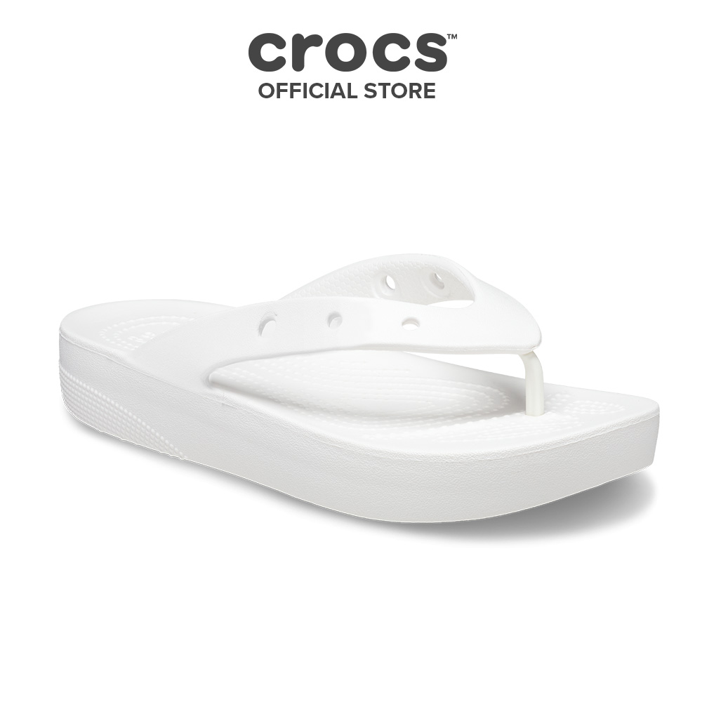 Dép Xỏ Ngón Nữ Crocs Platform Classic - White