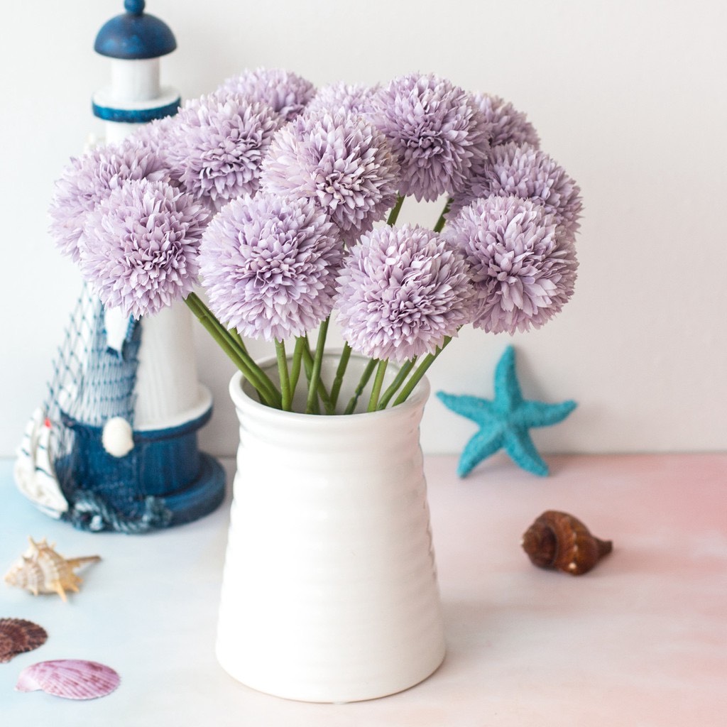 Hoa giả Cúc họa mi (1 cành 5 bông) i giả trang trí 52cm nhiều màu, Hoa cúc giả vải lụa 1 cành 5 bông giống thật, Hoa giả trang trí để bàn cúc họa mi giả, decor phòng, bông giả hoa cúc